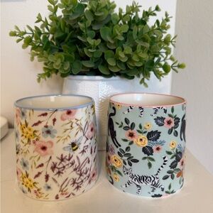 10 strawberry Street Ceramic mug Set. Cottage bees and floral CATS.
